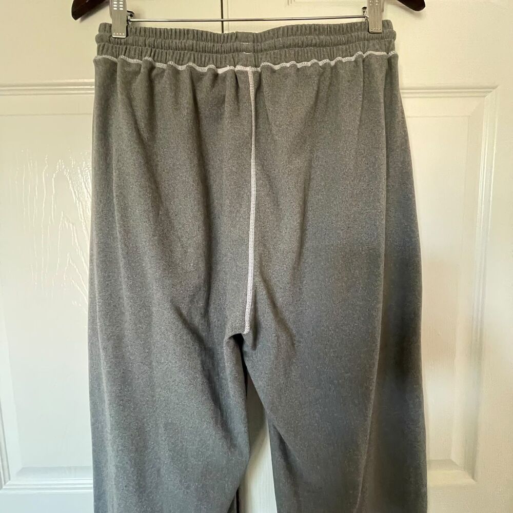Womens XL Grey Wide Leg Contrast Stitch Sweatpants Drawstring Lounge Pants XL - Picture 5 of 10